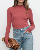 Greylin Bellamy Exposed Stitch Mock Neck