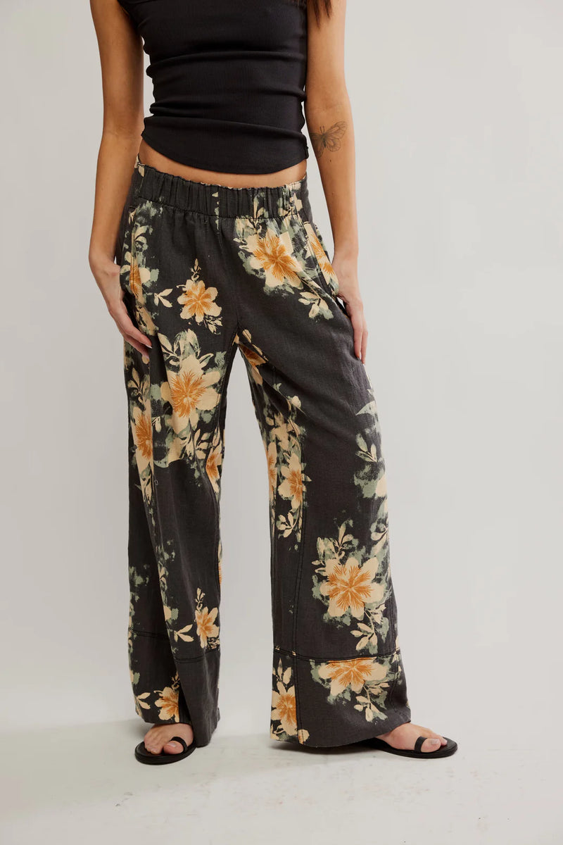 Free People Floral Days End Linen Pant