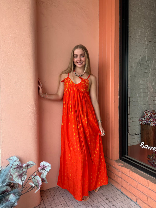Embellished Orange Ariel Maxi