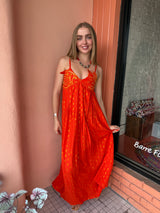 Embellished Orange Ariel Maxi