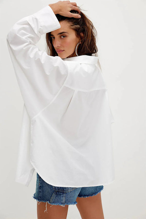 Free People Sabine White Button Up
