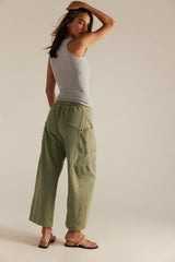 Free People Jet Set Pull on Pant in Oil Green