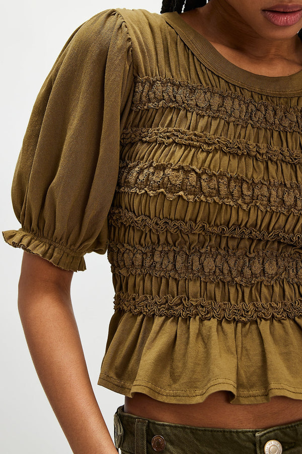 Free People Maxey Knit Top Calvary Green