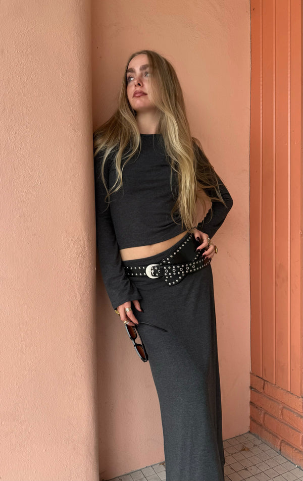 Z Supply Demure Shirt & Maxi Skirt Set