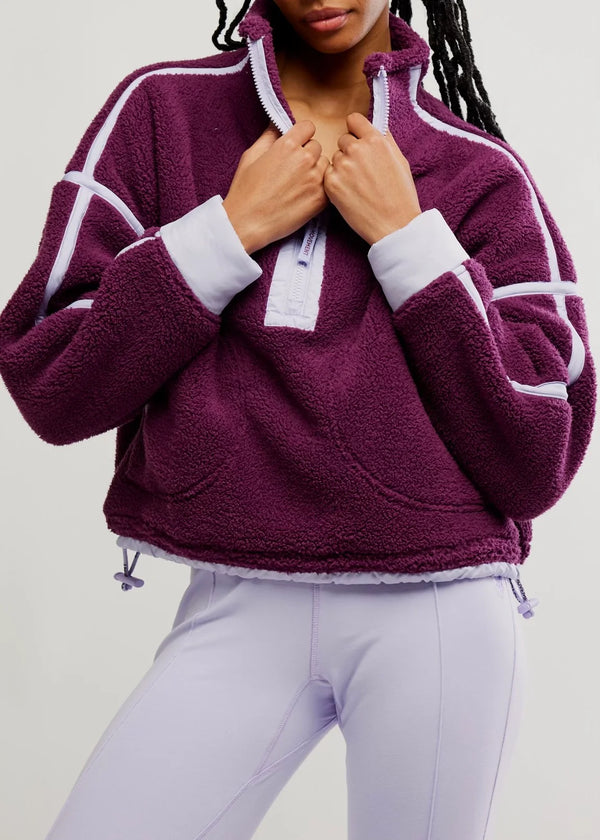 Free People Mountain High Half Zip Black Cherry