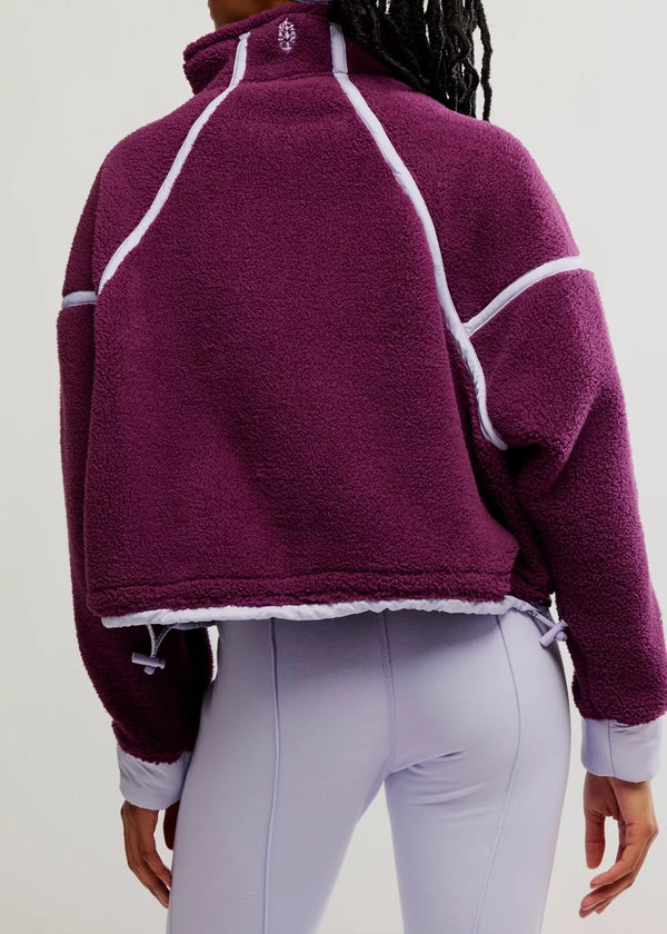 Free People Mountain High Half Zip Black Cherry