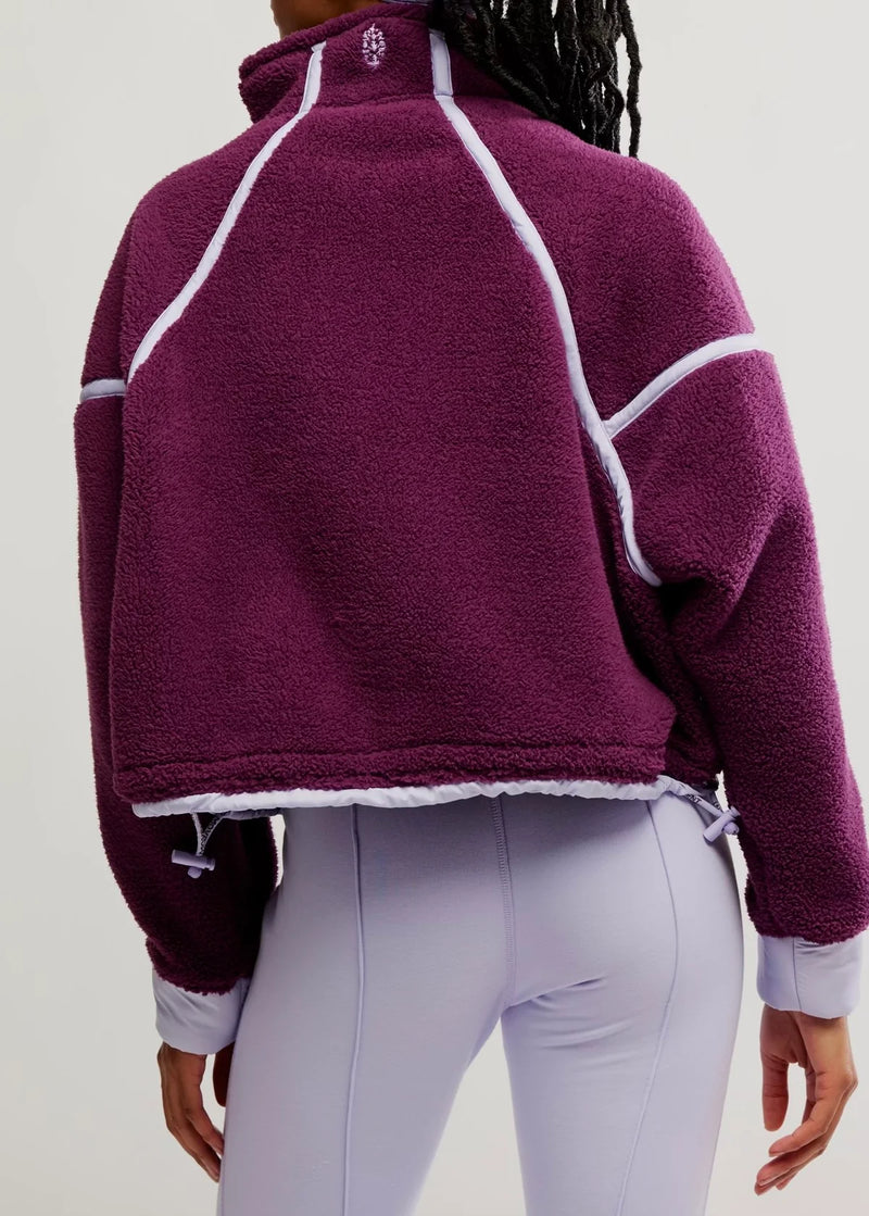 Free People Mountain High Half Zip Black Cherry