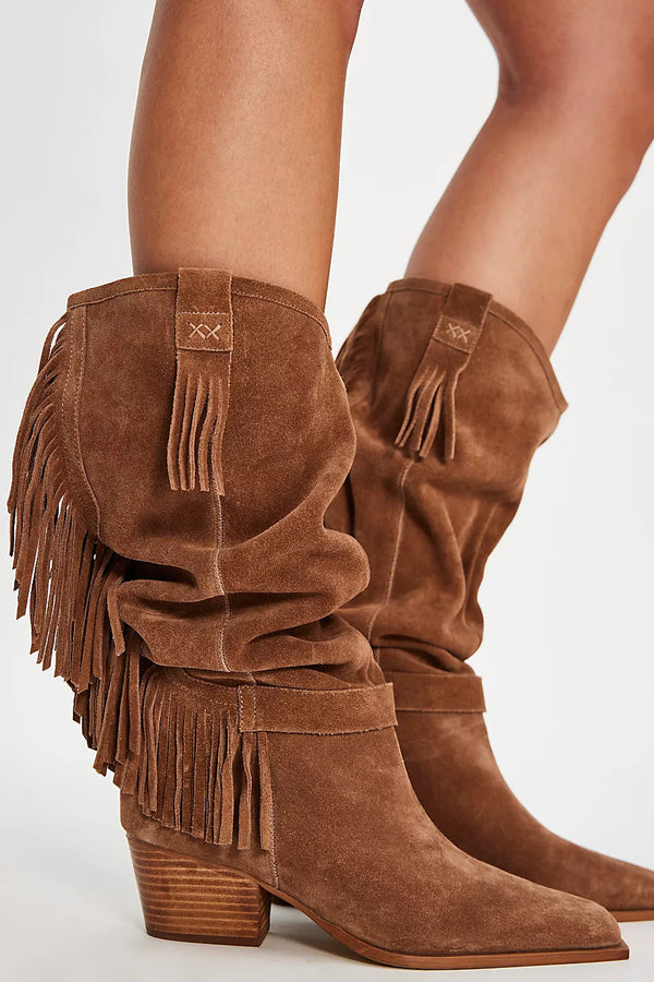 Free People Faith Fringe Western Boot