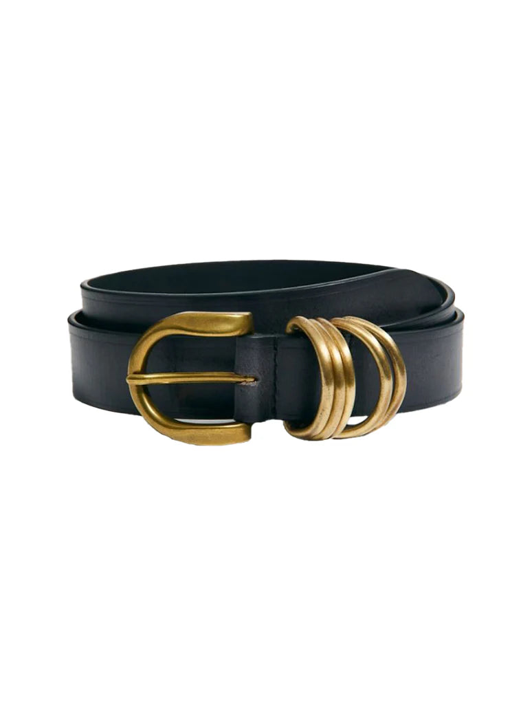 Free People Rori Leather Belt Black
