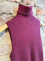 Astrid Wine Turtleneck Tank