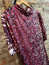 Astrid Wine Animal Print Dress