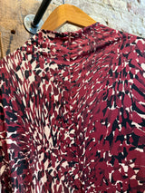 Astrid Wine Animal Print Dress