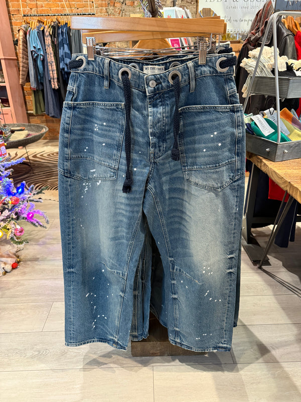 Free People Moxie Low Slung Pull On Timeless Blue