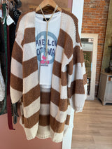 Saltwater Luxe Chestnut Stripe Cardigan