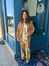 Free People Printed Straight Leg