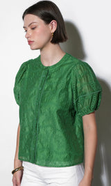 Greylin Sadie Puff Sleeve Eyelet Embroidered Blouse