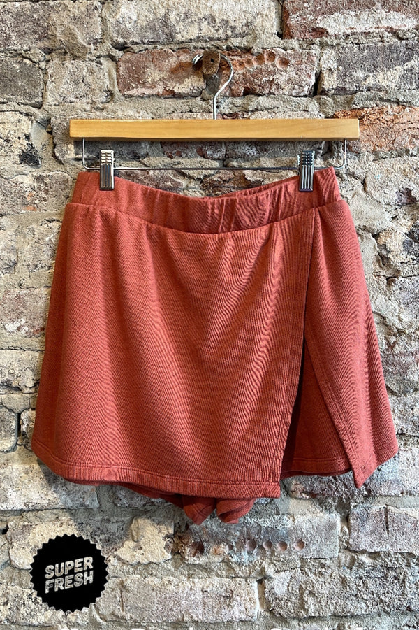 Other Side Rust Terry Skort