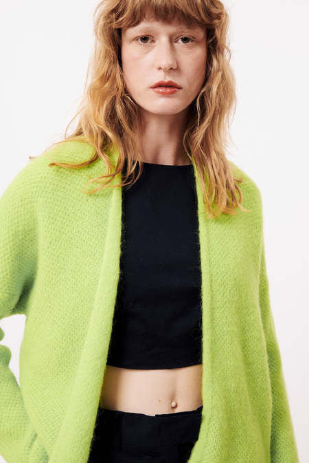 Piper Woven Cardigan Lime