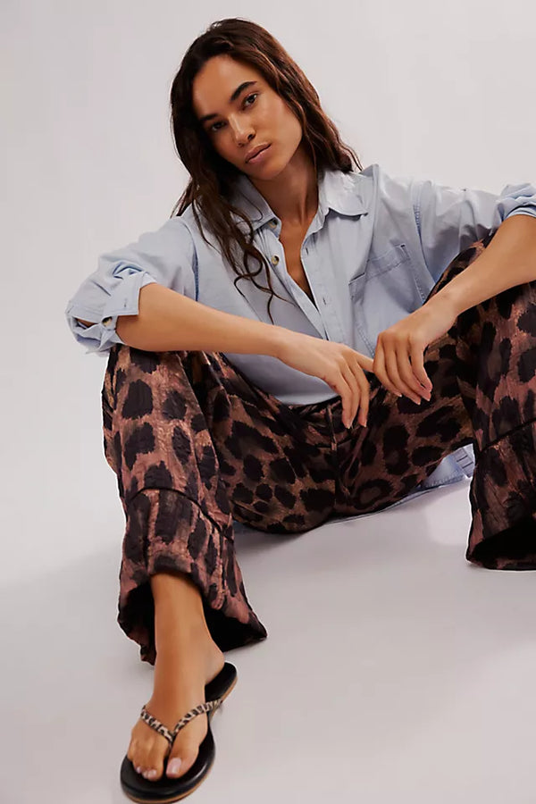 Free People All About Leopard Satin Pant