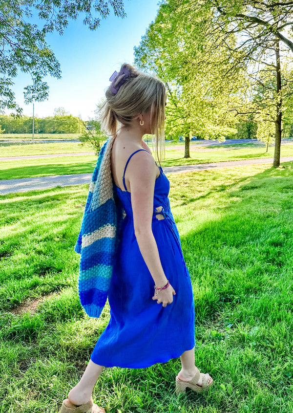 Roselyn Cobalt Gauze Maxi