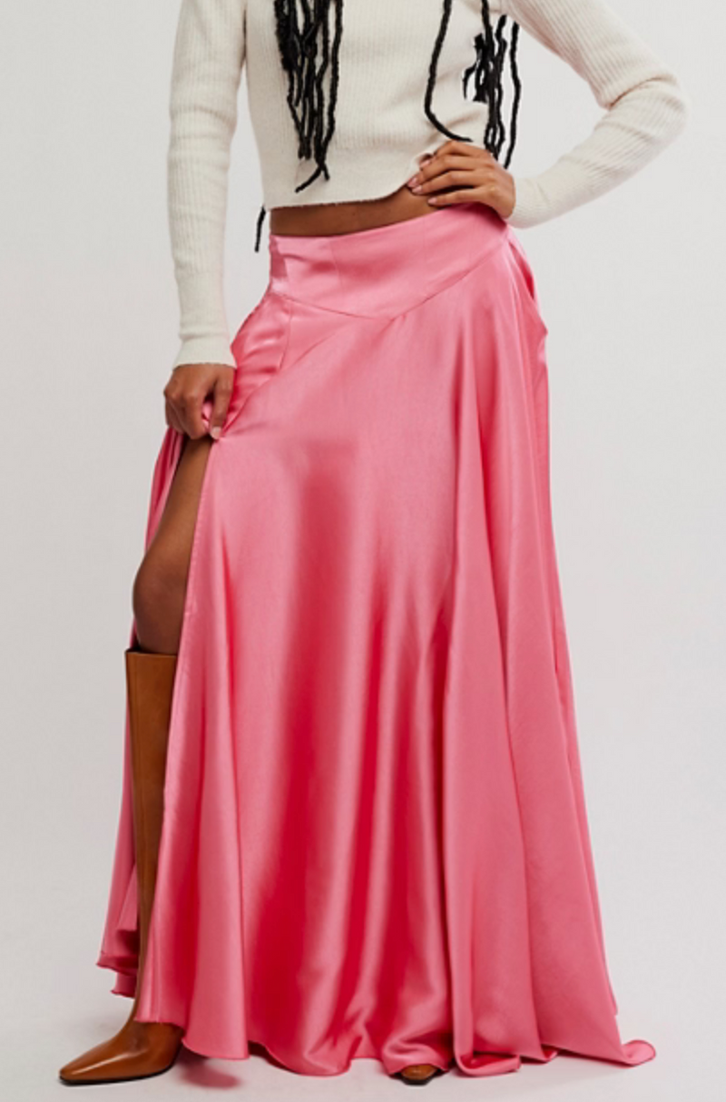 Free People Chilco Maxi Skirt in Raspberry Cake