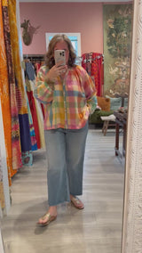 Sunshine Tienda Rainbow Plaid Lucia Top