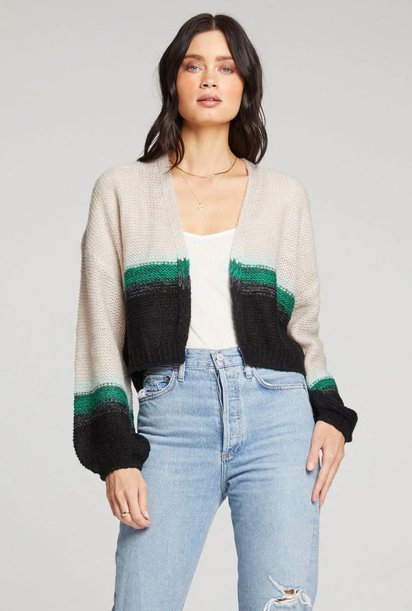 Green Ombre Cropped Cardi
