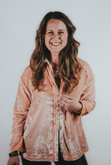 Soft Blush Velvet Blouse