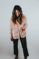 Soft Blush Velvet Blouse