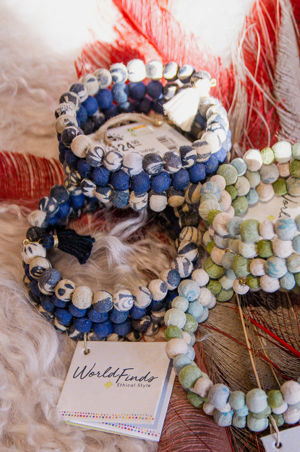 Kantha Indigo Wrap Bracelet