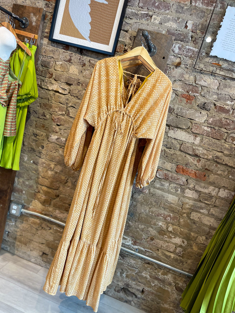 Tiffany Dolman Sleeve Golden Dress
