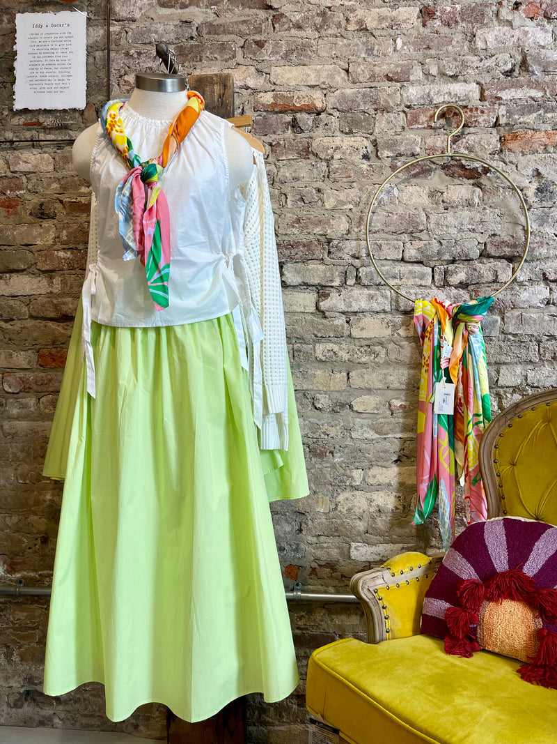 Kristina Woven Lime Skirt