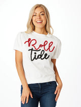 Glitter Script Short Sleeve Top: TN, GA, AU, & Bama