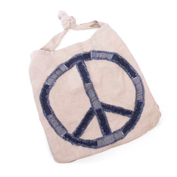 Stitched Peace Sign Messenger Bag